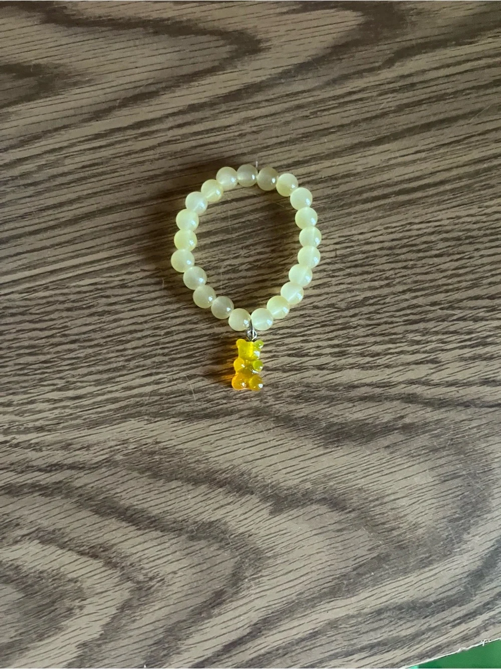 Kids Yellow Beaded Bracelet with Yellow Gummy Bear Charm